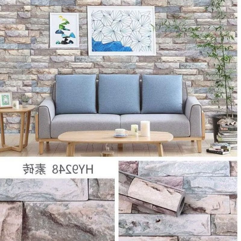 Wallpaper Sticker Dinding BATU ALAM 3D