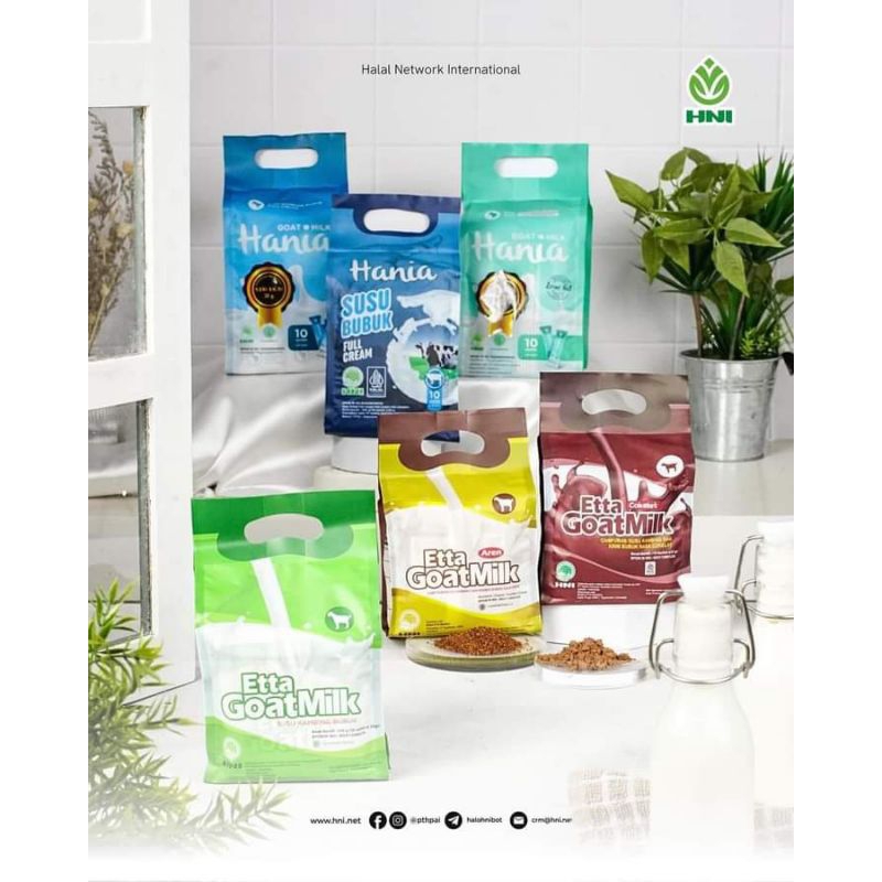 

Varian Susu HNI - Susu Kambing Etta Goat Milk - Susu Hania Sapi - Susu Kambing Etawa