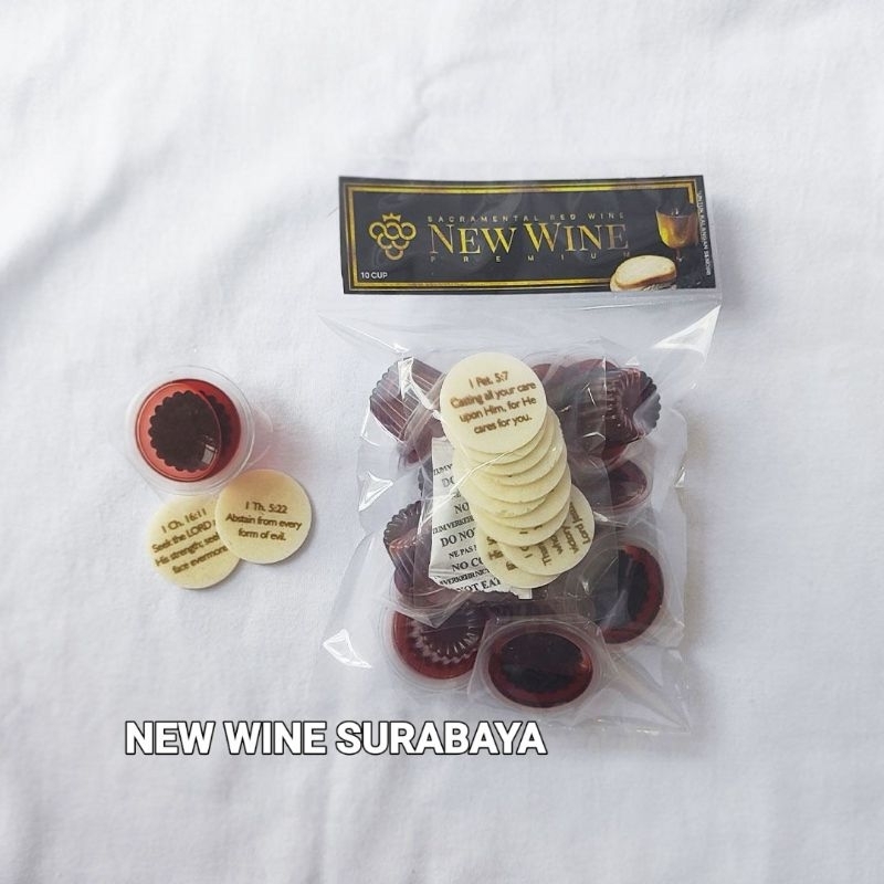 

ANGGUR PERJAMUAN KUDUS PREMIUM + HOSTI AYAT KECIL INGGRIS ISI 10