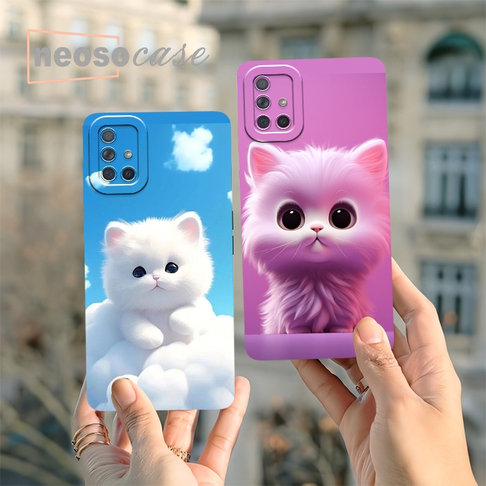 Softcase Samsung A71 kucing ( BB006 ) Case - Case hp - Prokamera Case - Case Oppo - Case Aesthetic -