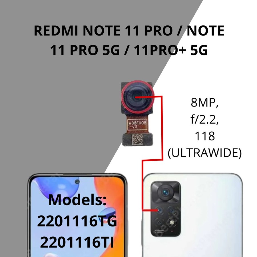 CAMERA KAMERA MODUL BELAKANG ULTRAWIDE XIAOMI REDMI NOTE 11 PRO / 11 PRO 5G / 11 PRO+ 5G ORI COPOTAN
