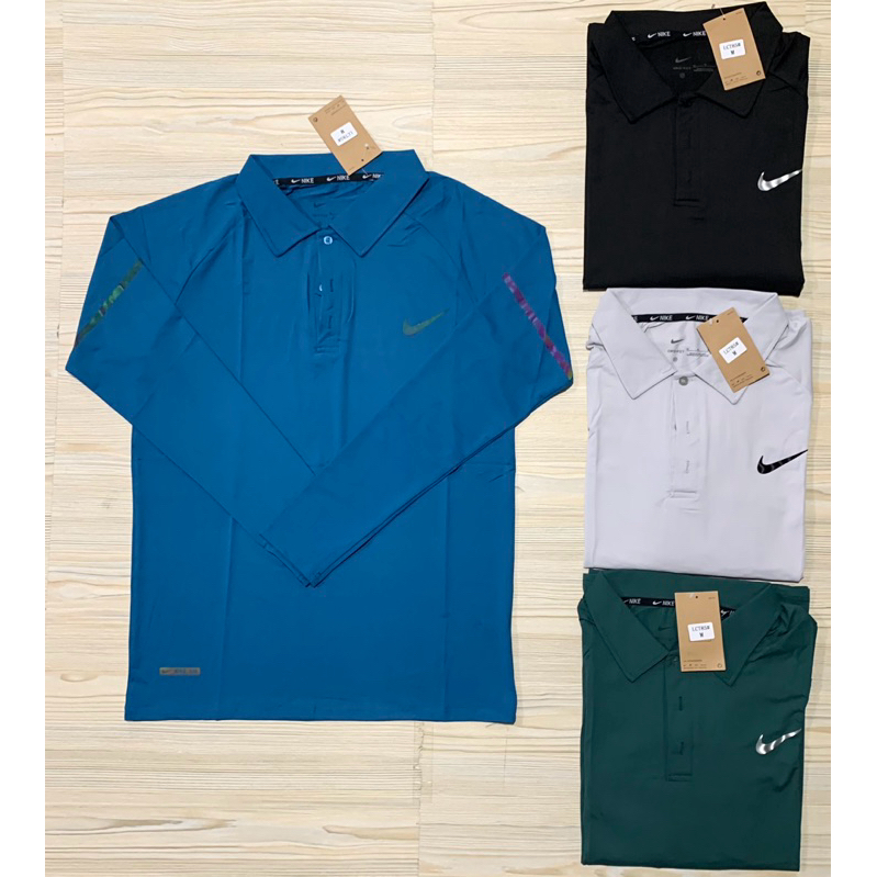 KAOS KERAH LENGAN PANJANG N1KE IMPORT BAHAN DRI FIT POLO SCUBA RUNNING LONG SLEEVE OLAHRAGA TRAINING