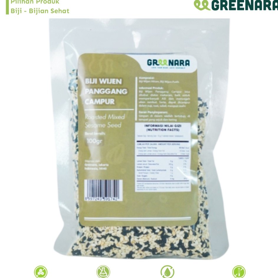 

HARGA TERJANGKAU Greenara Wijen Panggang Campur 1gr Roasted Mixed Sesame