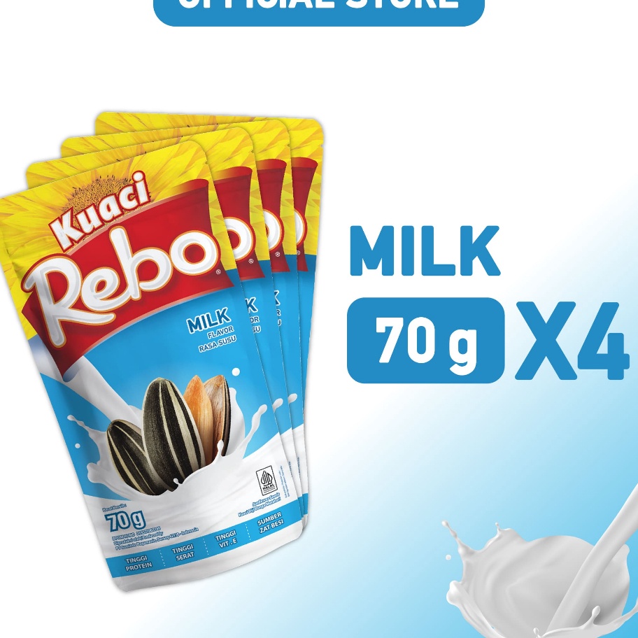 

MURAH ABIEZ Rebo Kuaci Bundling 4 PCS Varian Rasa Milk 7 Gram