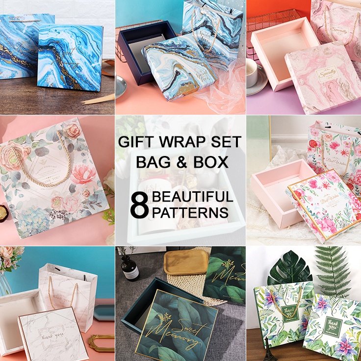 

SPESIAL DISKON 2x2x6 Premium Hampers Gift Box Marble Goodie Bag Kotak Kado Tas Hadiah