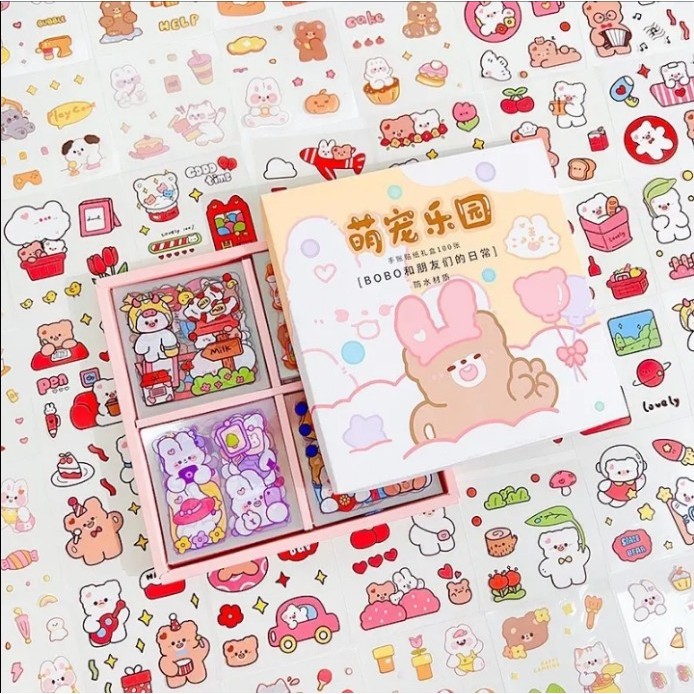

STICKER ANAK AESTHETIC (BOBO) MODEL KARTUN KOREA MANIS IMUT LUCU. STIKER ANTI AIR 1 BOX ISI 100 LEMBAR MURAH, GAMBAR TEMPEL WARNA 2D LUCU. STIKER VIRAL CEWEK COWOK ANAK SEKOLAH. STIKER CANTIK ANIME BINATANG BUAH POHON GAME