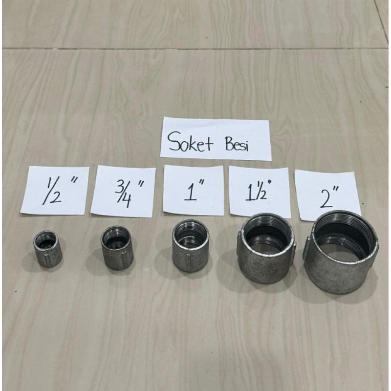 soket besi galvanis 3/4 inchi soket sambungan pipa besi drat dalam