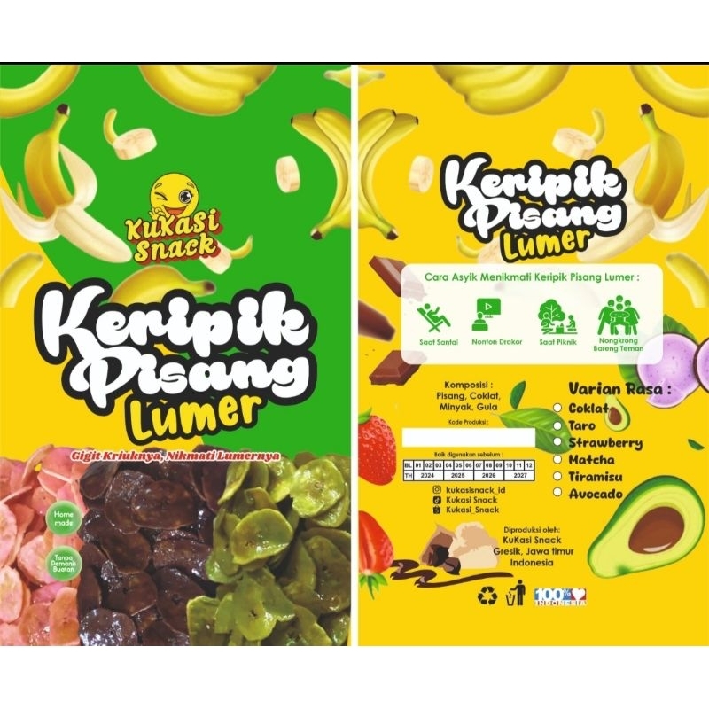 

KERIPIK PISANG LUMER Coklat, Strawberry, Tiramisu, Matcha FREE TOPING kemasan thinwall 500ml