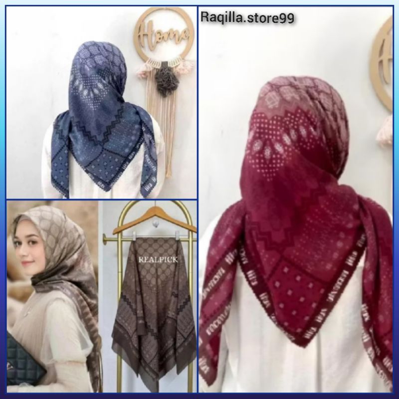 jilbab voal motif/Hijab segi empat motif PREMiUM