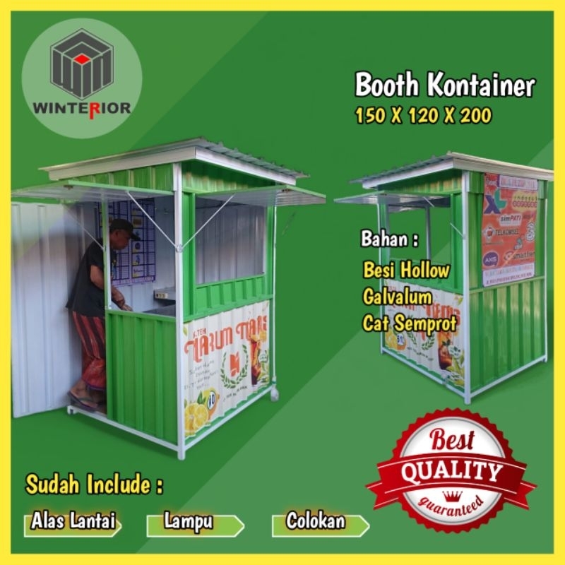 Booth Kontainer / Container / Booth Galvalum / 150x120x200 / Besi Hollow / Bajaringan / Booth Portab