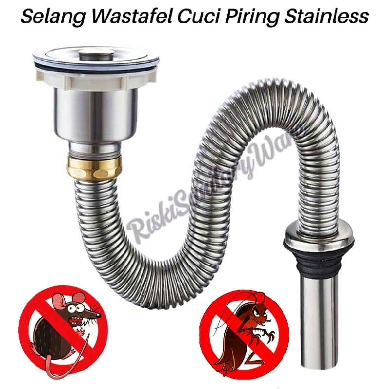 Afur Selang Cuci Piring Wastafel Stainless Anti Tikus