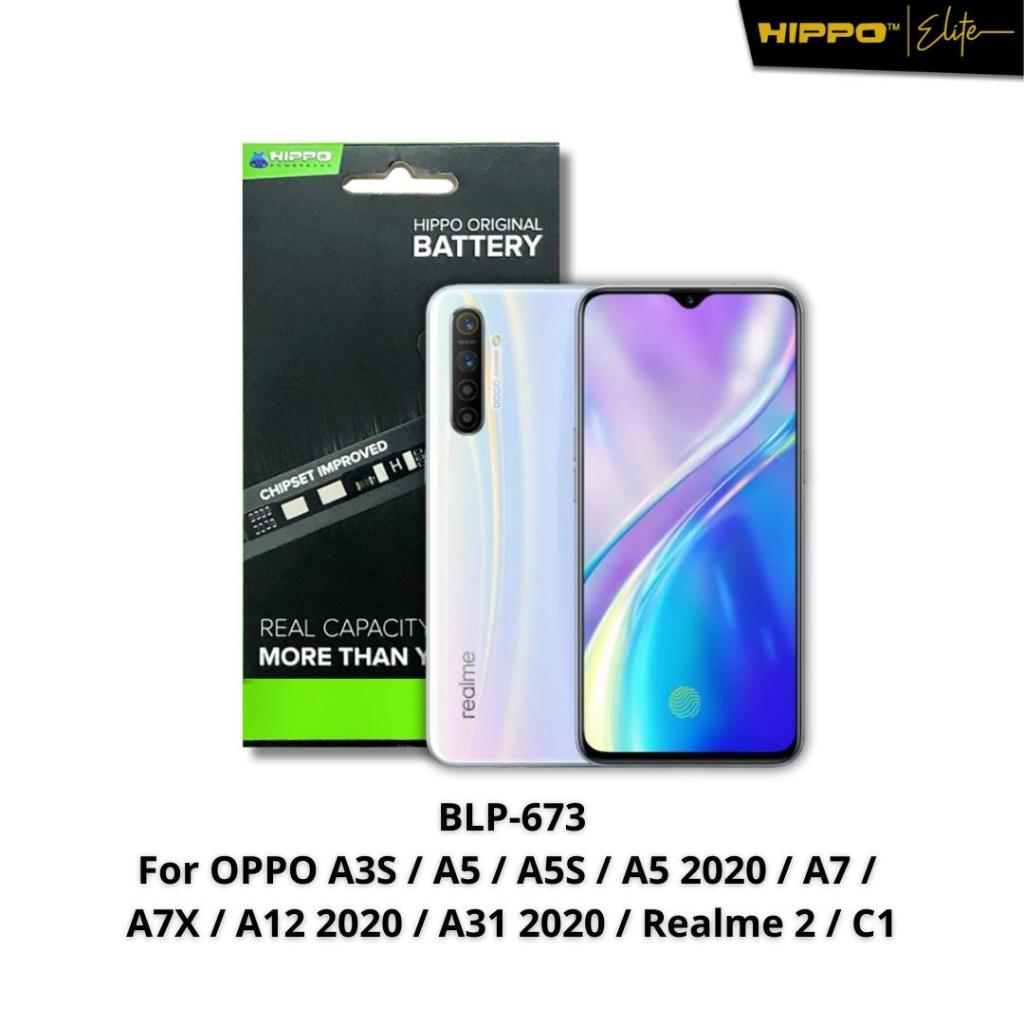 Hippo Baterai Oppo A3S / A5 / A5S / A7 / A7X / A12 2020 / A31 2020/ REALME 2 / C1 | BLP-673 | 4200mA