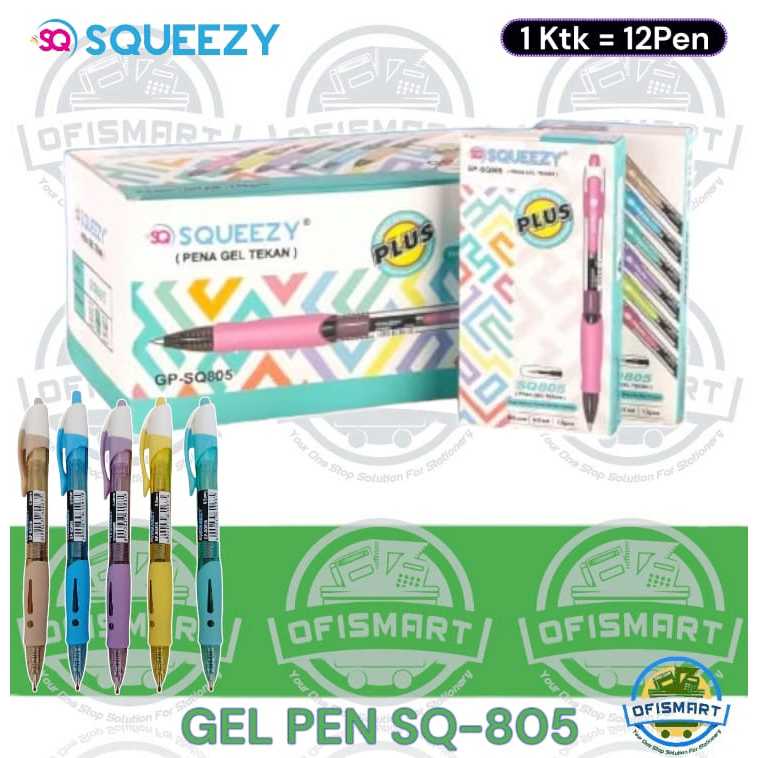 

Squeezy Pulpen Gel Tekan Hitam 0.5mm GP-SQ805 |@1Ktk=12Pen