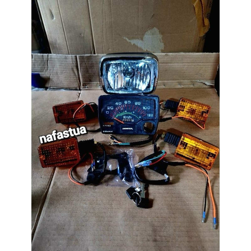 paket lampu depan HONDA WIN 100 WIN100 tahun tua old Set sen sein reteng speedometer spedo spido set