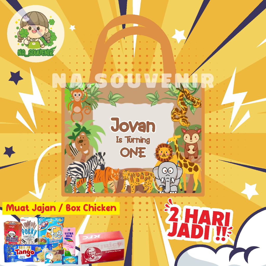 

Tas Ulang Tahun/goodiebag ultah/tas ultah tema animal