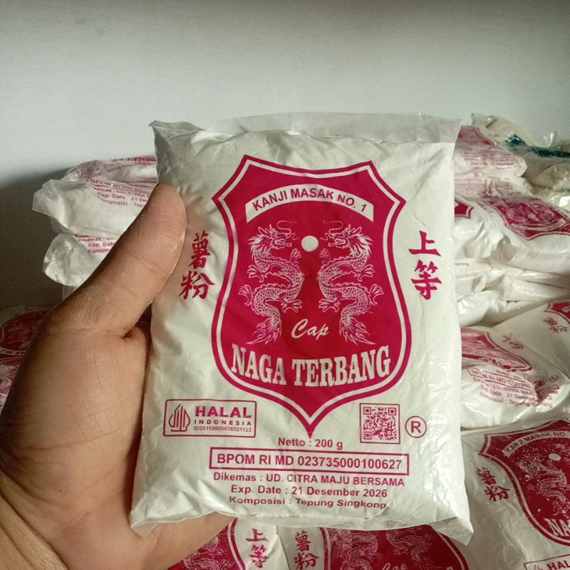 

Tepung Kanji/Tepung Tapioka Cap Naga Terbang - 200g