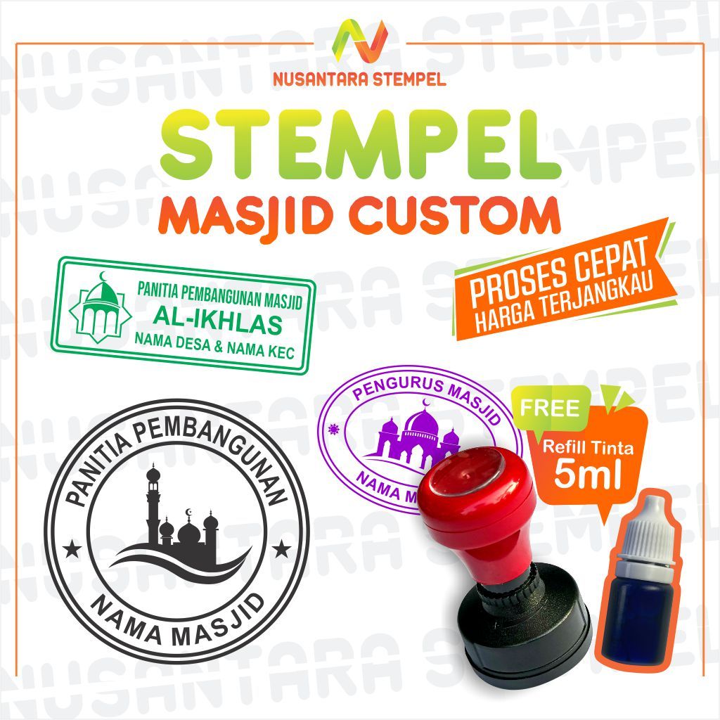 

Stempel Custom Masjid Cap Otomoatis Mushola
