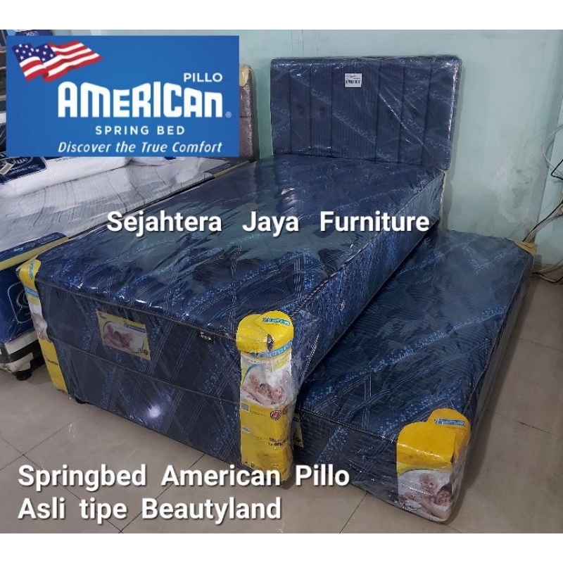 SET Springbed AMERICAN Pillo 2in1 Beautyland 120x200 Sorong Susun