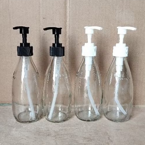 Botol Kaca 250ML Tutup Pump, Soda Pump