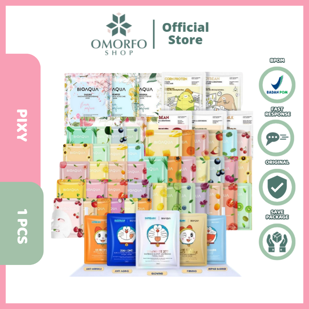 [Omorfo] BIOAQUA Sheet Mask Master Series Plant | Flowers | Fruit | Eye Mask | Facial Mask Brighteni