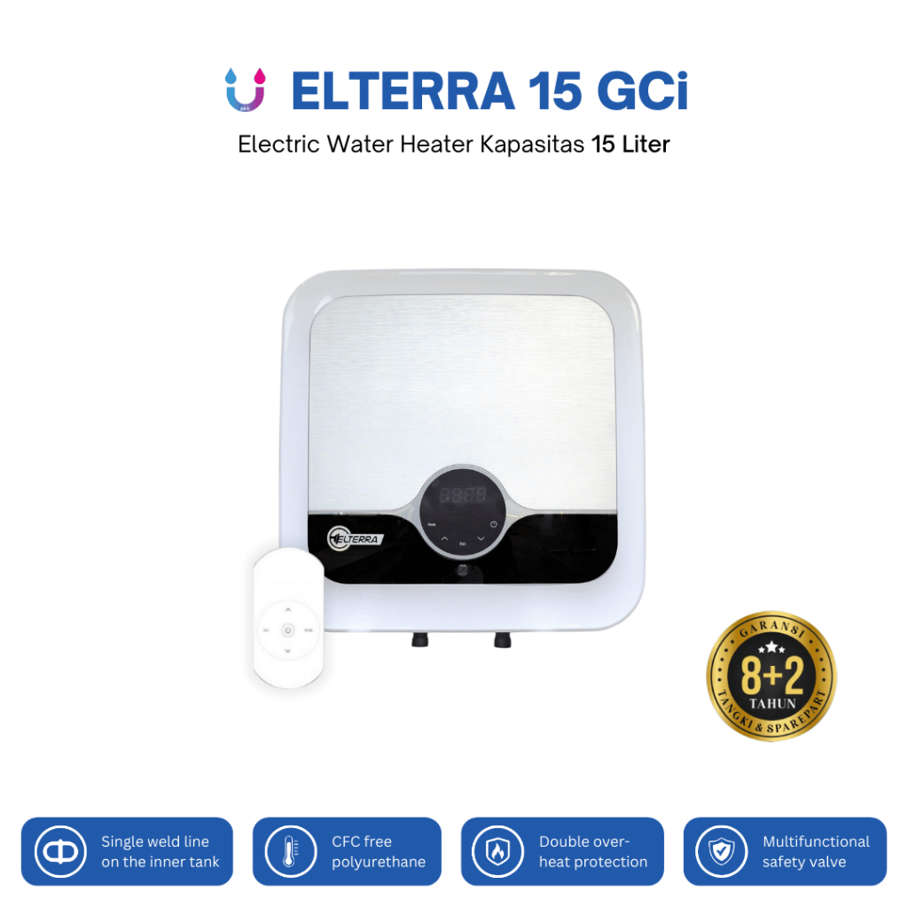 Handal bukan ARISTON Water Heater Electric - Pemanas Air Listrik kamar mandi Elterra GCi 15  Liter