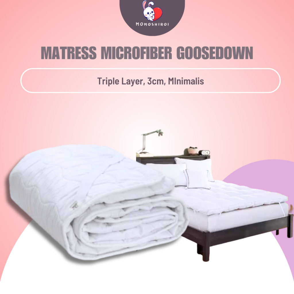 Matras Protector Microfiber Goosedown / Topper Kasur Bulu Angsa Empuk Tebal / Pelindung Kasur Alas T