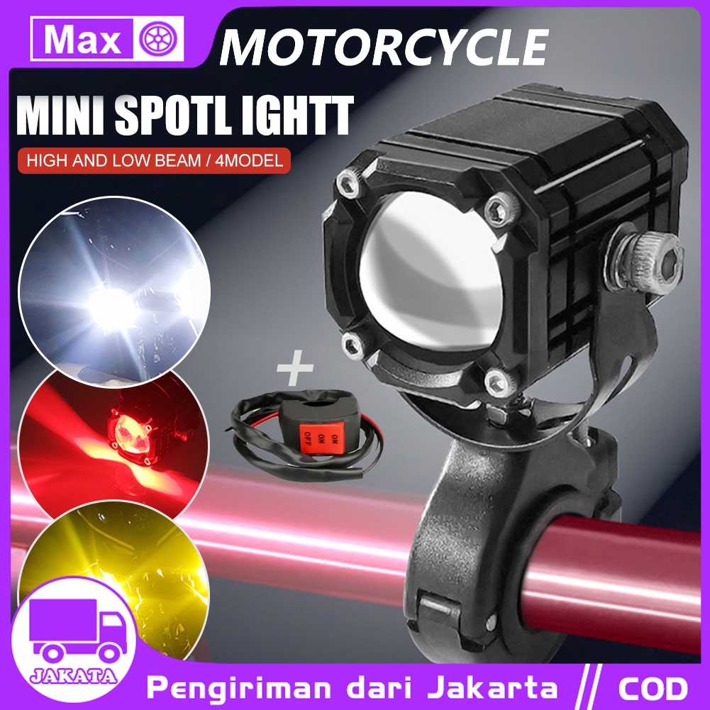 Lampu Tembak Sorot Led Laser Cahaya High Low Putih Kuning Super Terang Plus Devil Eye Merah/Lampu Te
