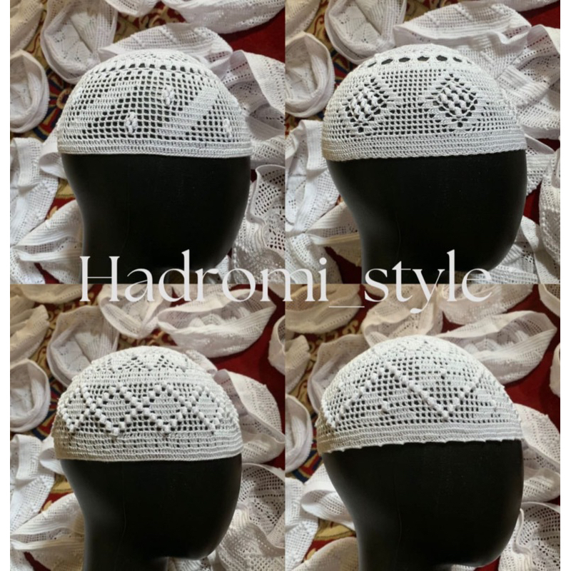 Peci Rajut Tarim Peci Haji Dewasa Motif Timbul Bangladesh