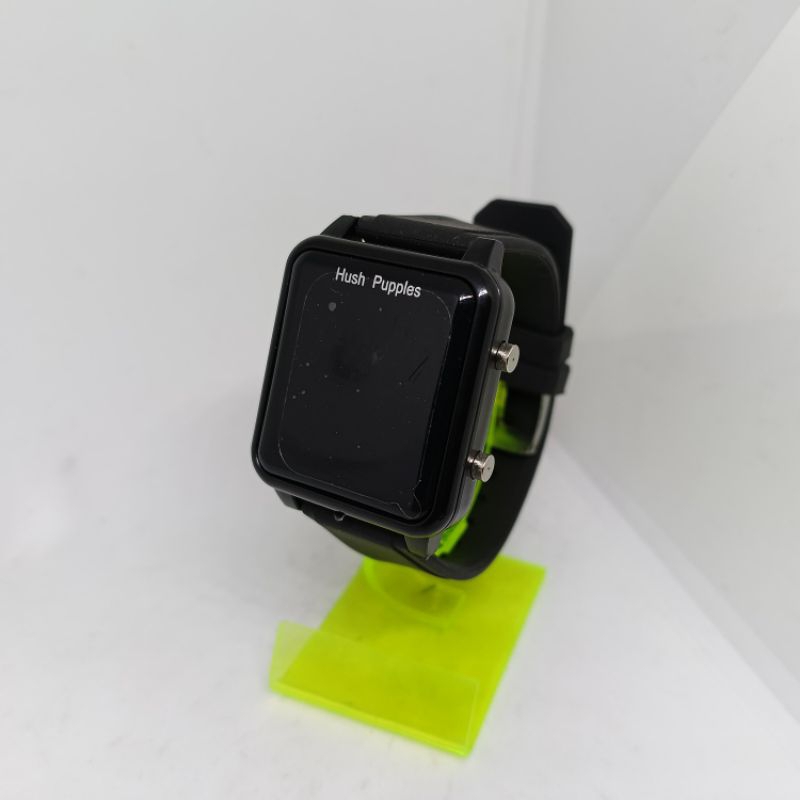 Jam Tangan LED Cewek/Cowok Digital Hust Pupples Karet Hitam
