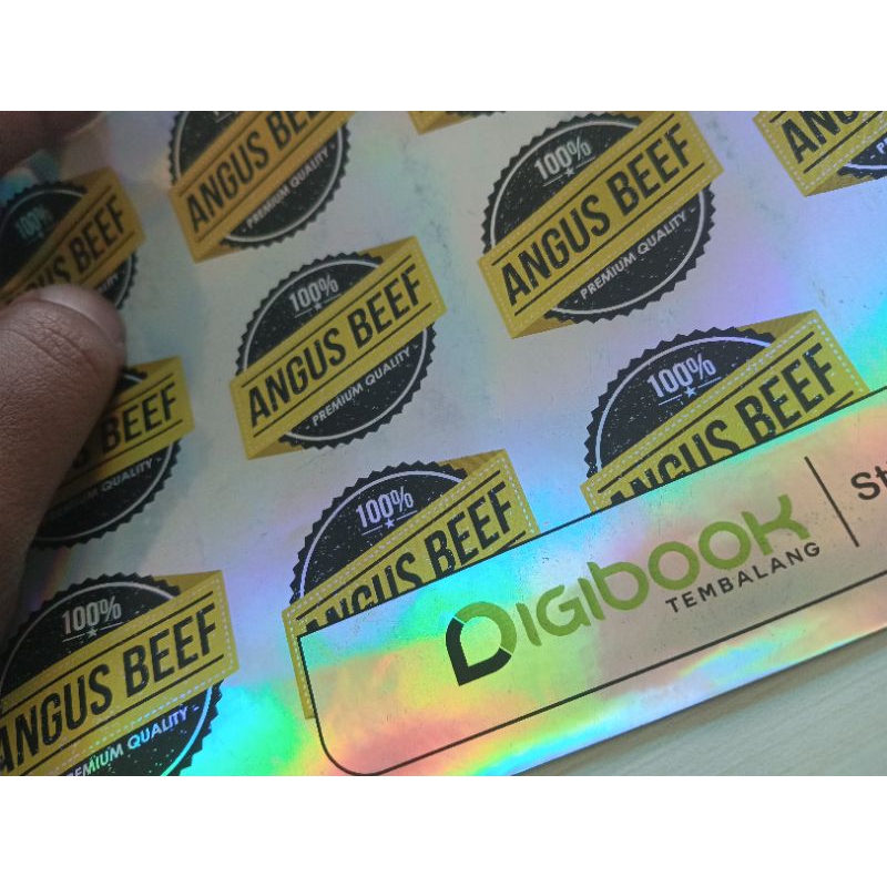 

Stiker Metalik Hologram Custom / Cetak Stiker Label Hologram / Stiker label Metalik Hologram Gold Silver - Stiker Hologram