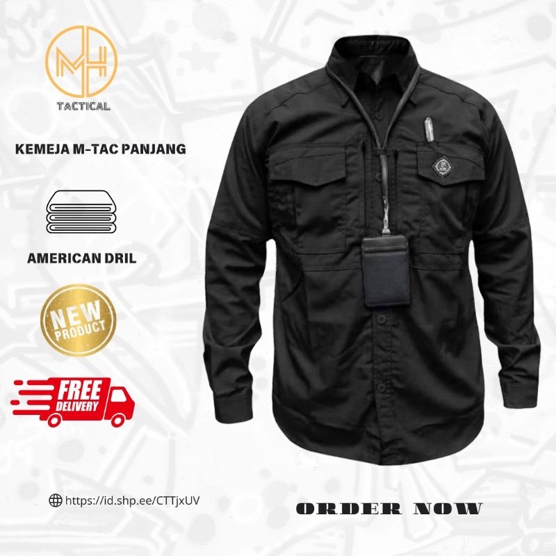 Baju Tactical Outdoor Lengan Panjang M-TAC - Bahan American Drill - Original