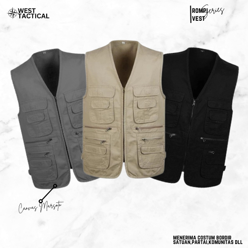 West Tactical - Vest Series Rompi Lapangan Tactical Outdoor Unisex Custom Bordir