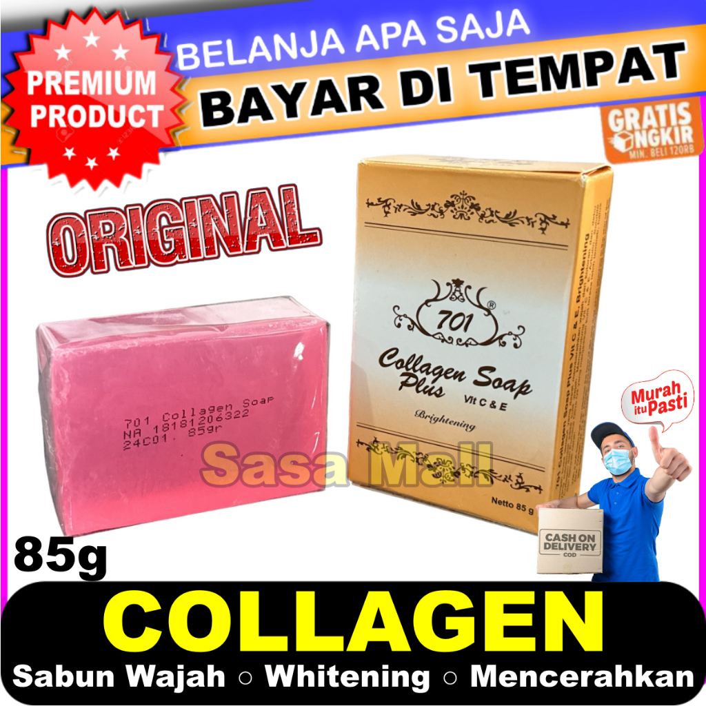 Collagen Sabun Wajah Original Isi 85g Colagen Kolagen Whitening Mencerahkan Wajah Membersihkan Sabun