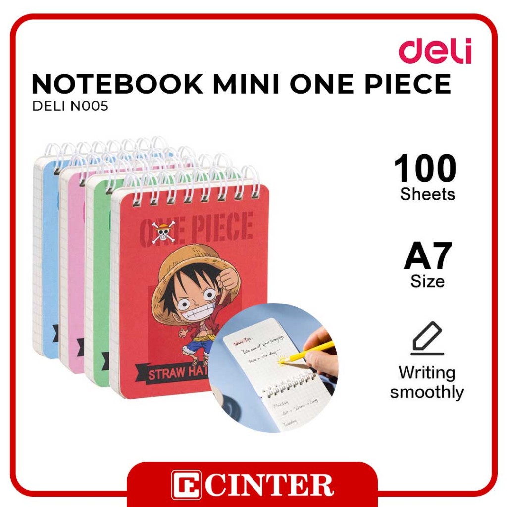 

DELI - NOTEBOOK / BUKU SAKU / BUKU CATATAN KECIL / NOTES SPIRAL N005O NE PIECE N005 100 SHEET MINI POCKET BOOK 75MMX102MM
