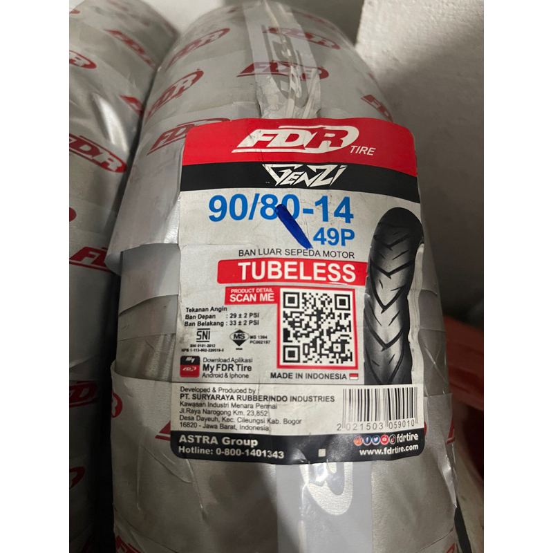 Ban Luar FDR Genzi 90/80-14 Tubeless