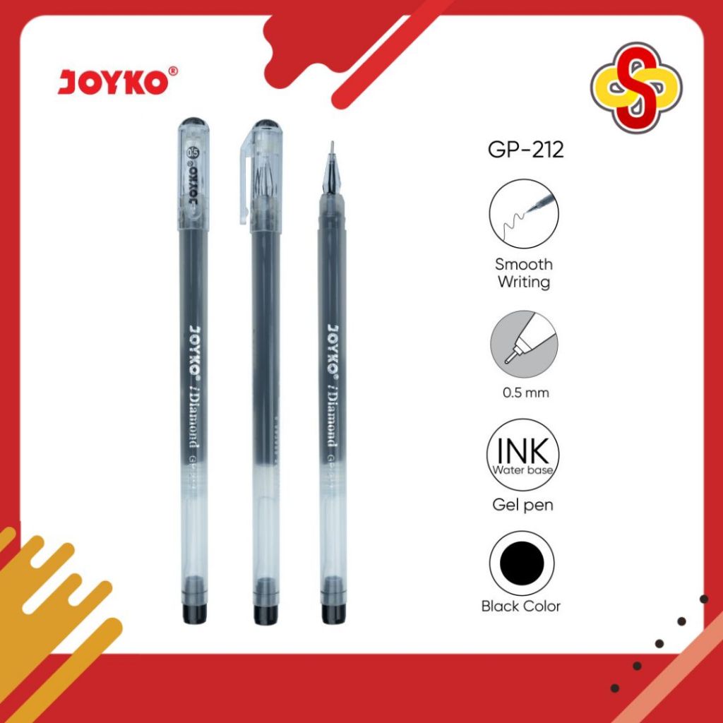 

Gel Pen / Pulpen / Pena Joyko GP-212 iDiamond 0.5 mm Hitam