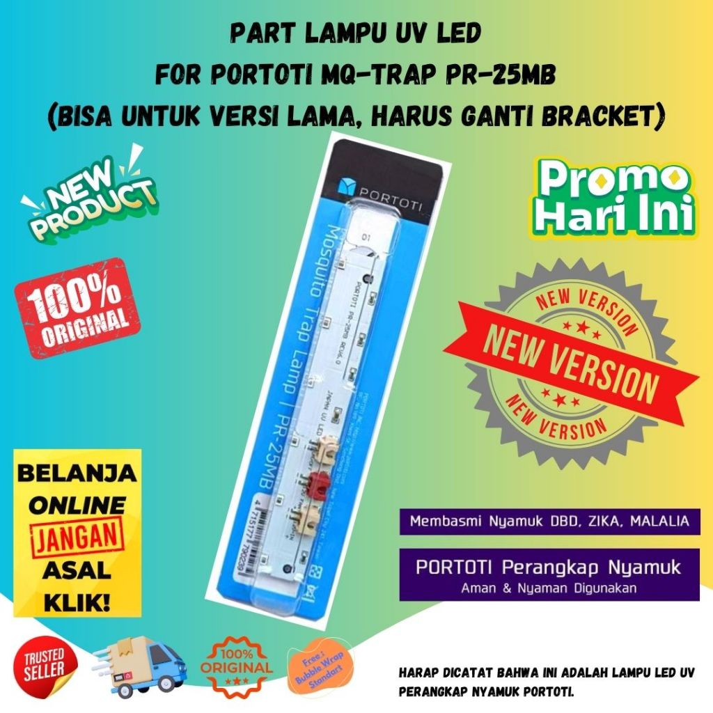 PORTOTI PR-25MB New Version Mosquito Killer Lampu UV LED 368nm Part Original
