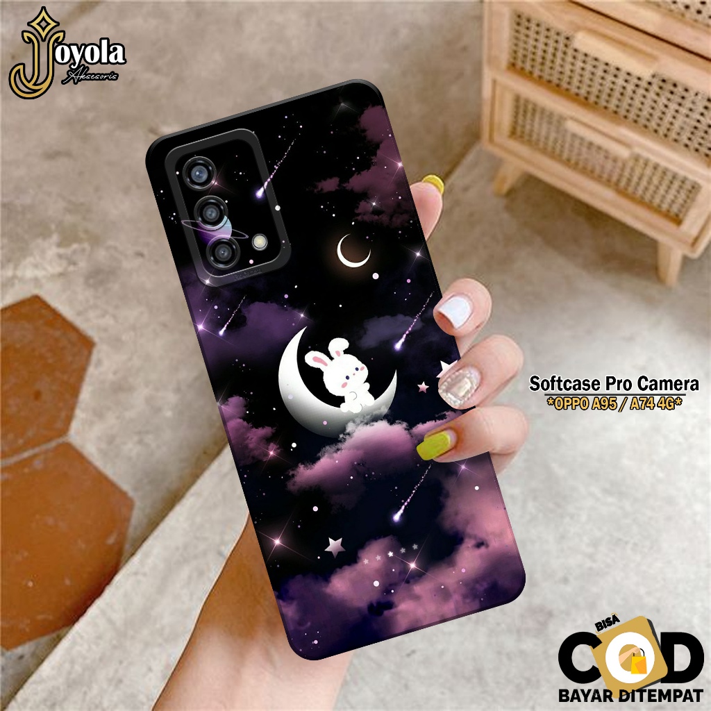 JOYOLA Case OPPO A95/A74 - Fahion Case Kartun - Softcase OPPO A95/A74 - Pro Camera - Casing OPPO A95