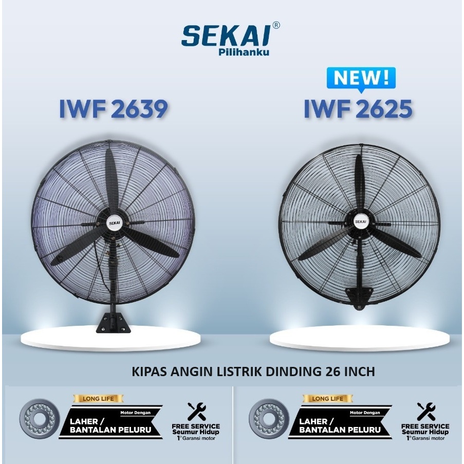 Kipas Angin Dinding Industri SEKAI IWF 2639 / IWF2639 26INCH IWF2625 2625