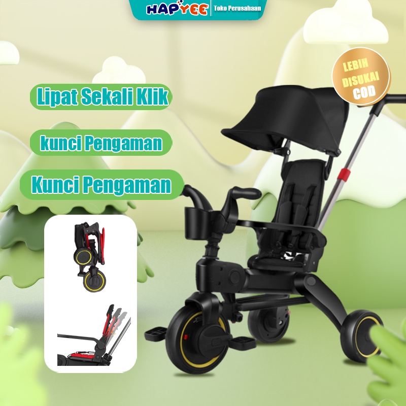 HAPYEE Baby sepeda mudah dibawa  kabin portabel family  mainan stroller traveling bayi  anak roda 3