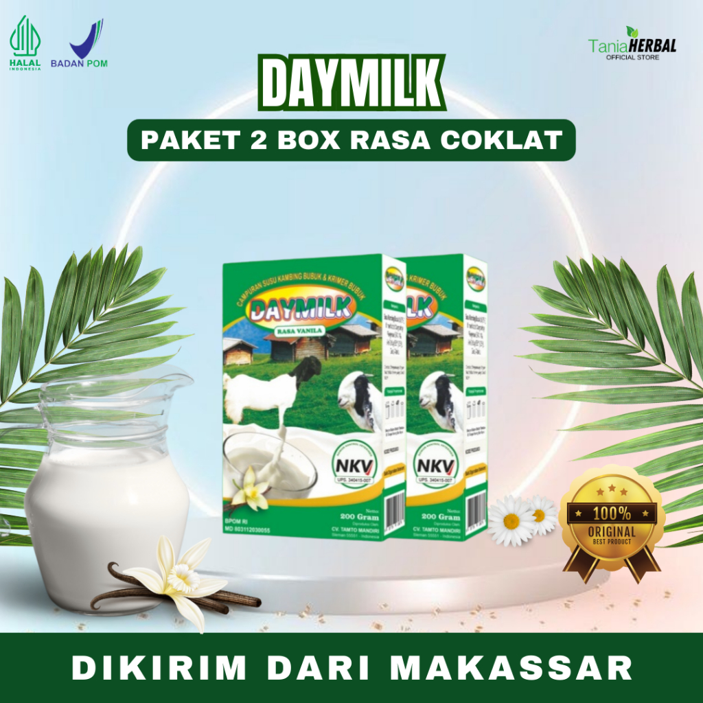 

[PAKET 2 BOX] DAYMILK RASA VANILA - Susu Kambing Etawa Tidak Bau Prengus Membantu Menjaga Daya Tahan Tubuh dan Bantu Jaga Kesehatan Sendi dan Tulang Dikirim Dari Makassar