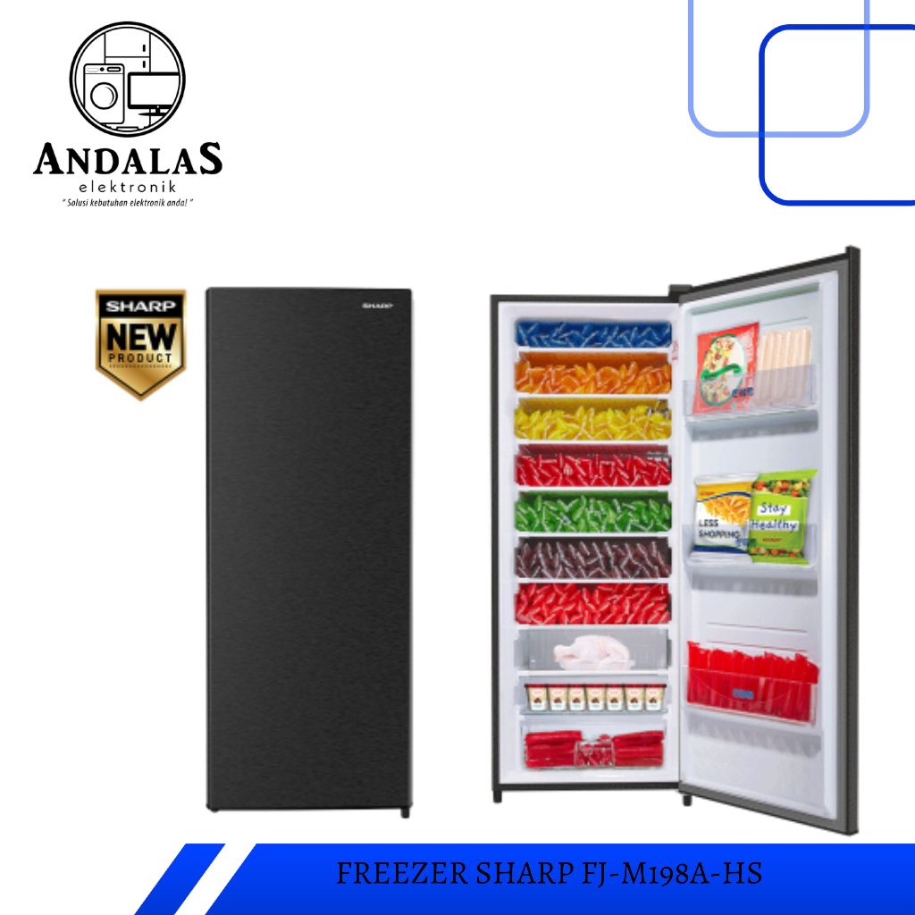 FREEZER SHARP FJM 198 A HS 185 LITER LOW WATT STAND FREEZER 49 W 8 Rak