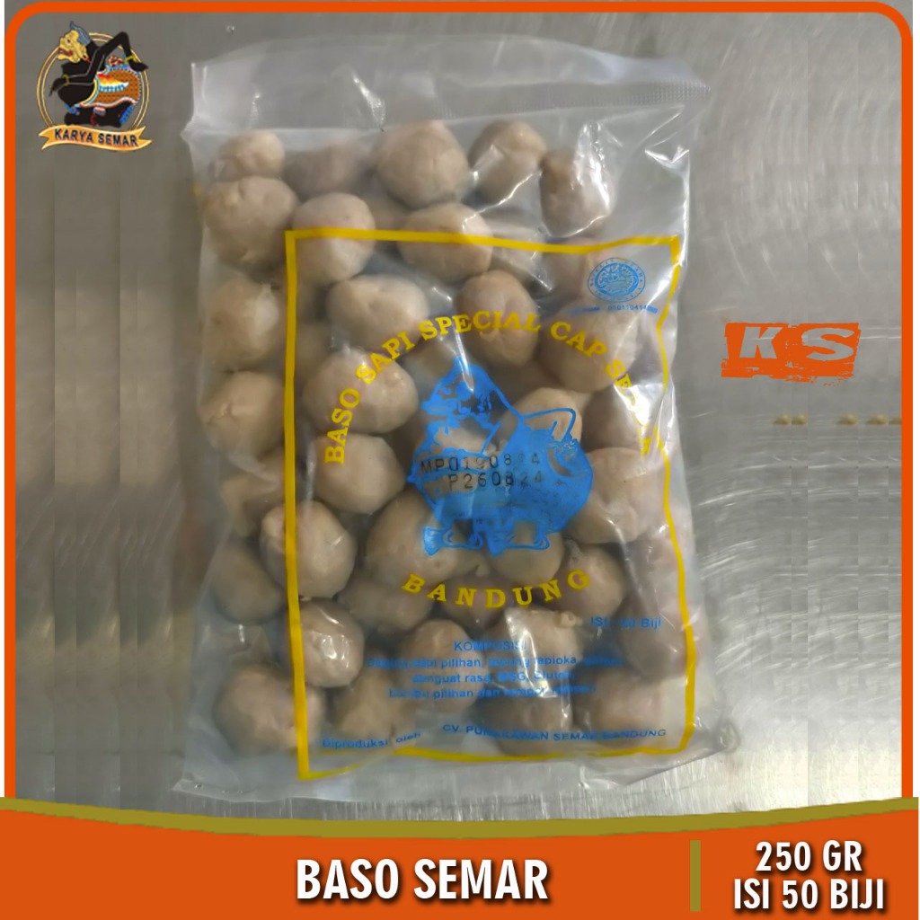 

Baso BAKSO SAPI SPESIAL CAP SEMAR KECIL ISI 50 BUTIR 250 Gram