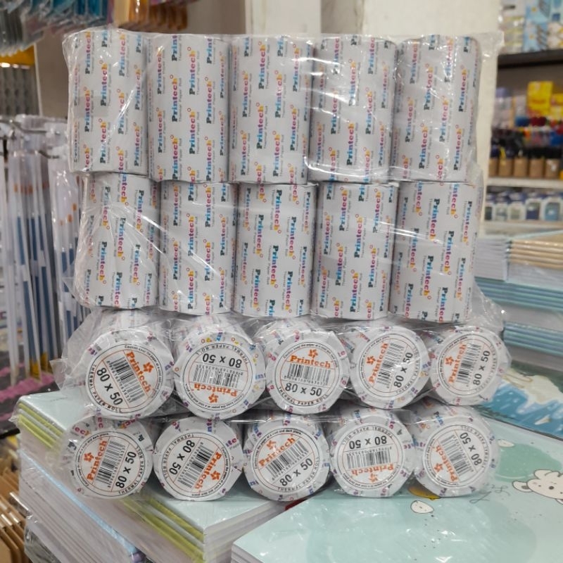 

Isi 10 Kertas Thermal Printech 80 x 50 / Kertas Struk Kasir 80 x 50