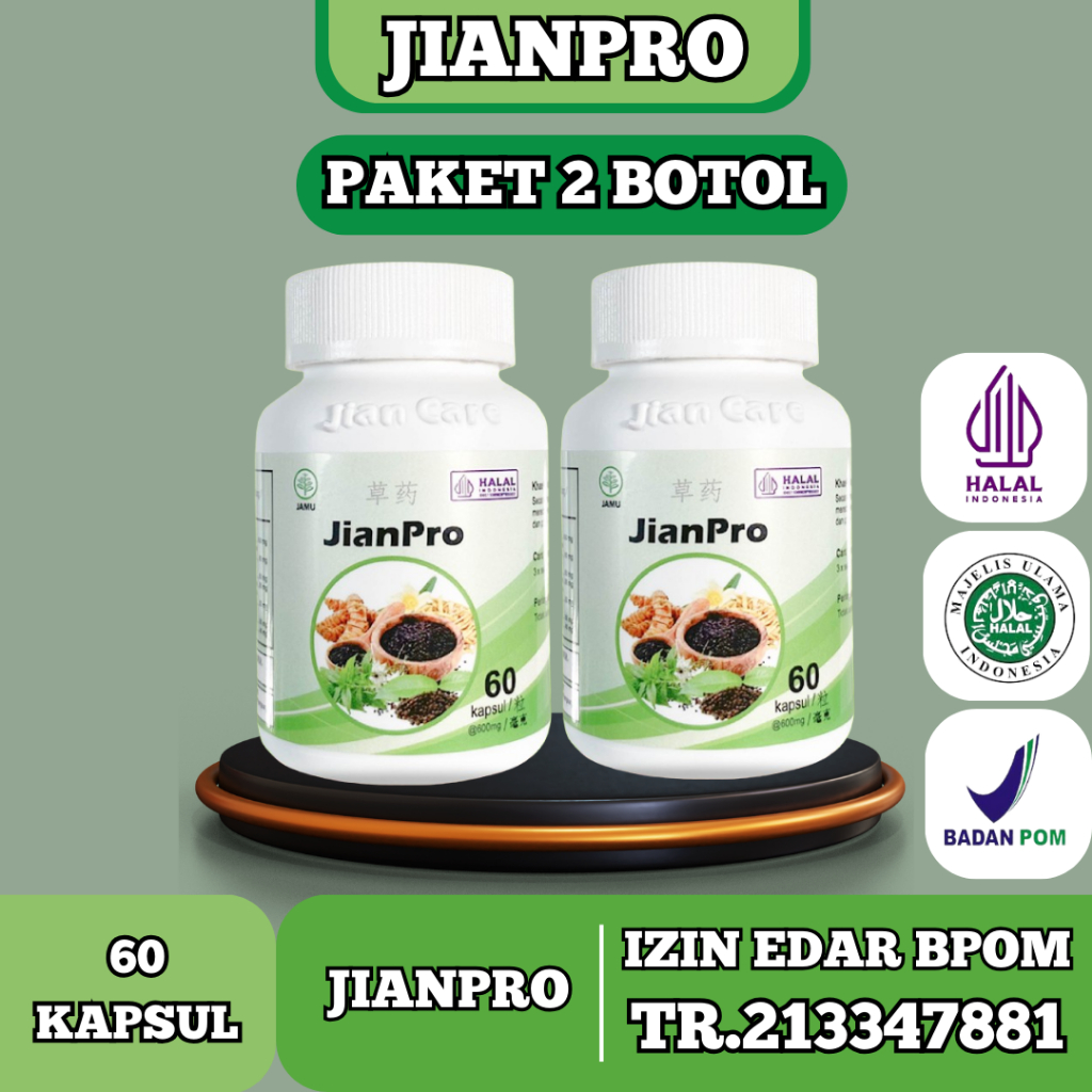 JIANCARE JIANPRO - Herbal Cina Terdaftar Bpom 60 Kapsul | PAKET 2 BOTOL