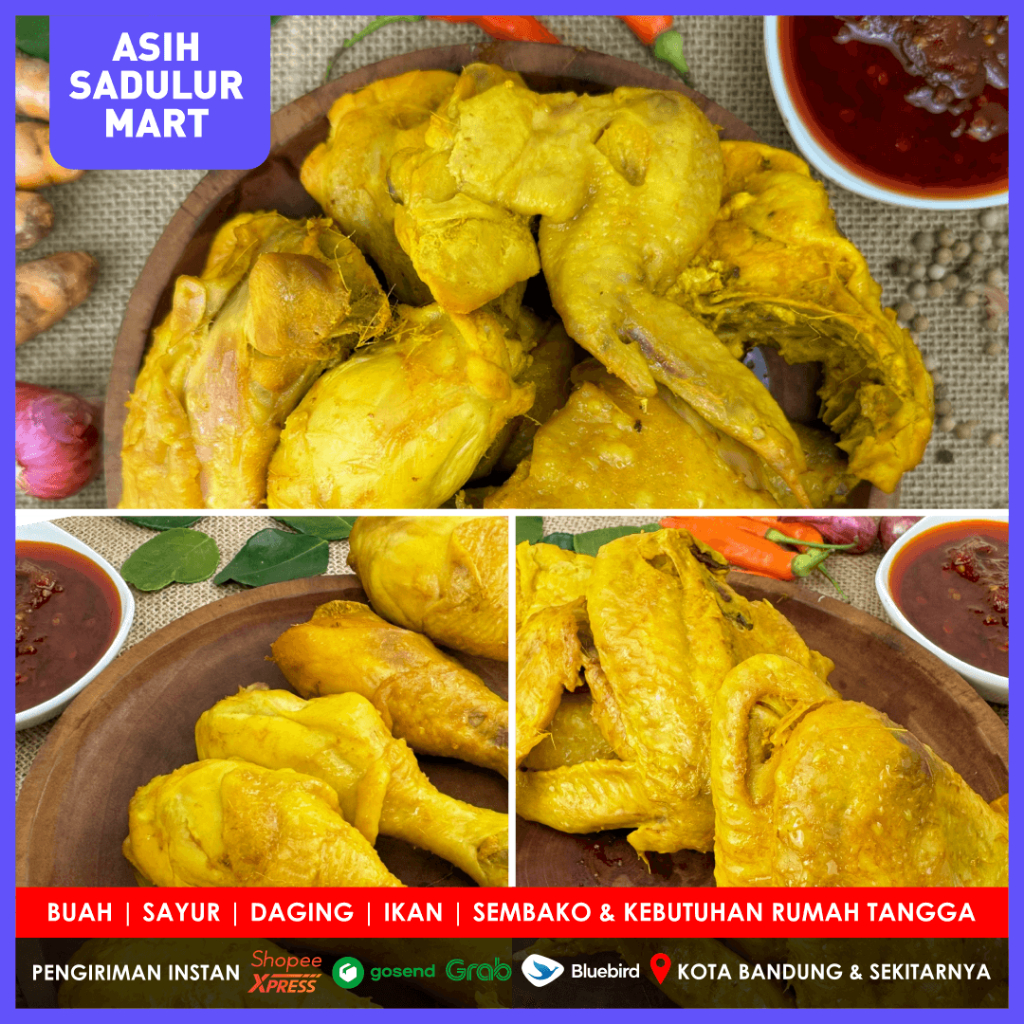 

Ayam Ungkep Siap Goreng (Bandung) Bumbu Kuning / Ungkeb Sedap Meresap 1kg & 500g | Asih Sadulur Mart