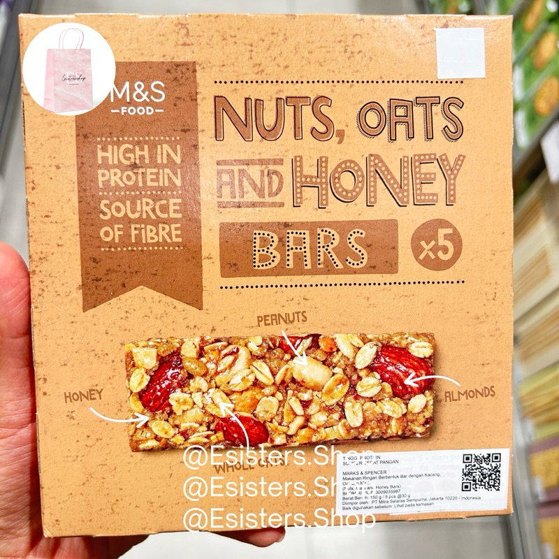 

M&S Food Marks and & Spencer Nuts Oats and Honey Bars Makanan Cemilan Protein Sehat Diet