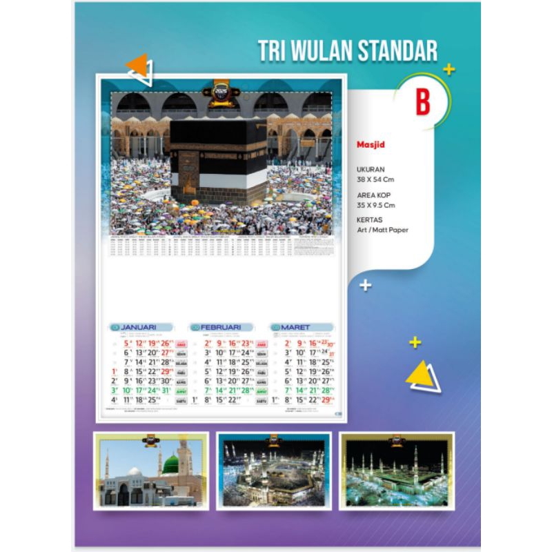 

kalender MasjidMakkah triwulan 2025 custom 150pcs