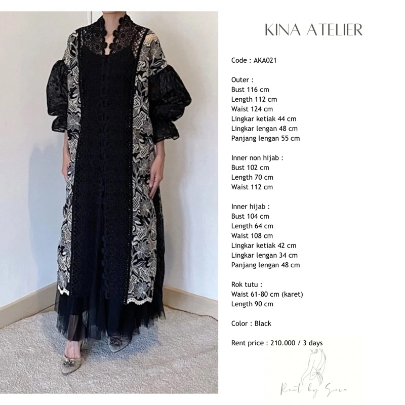 SEWA / RENTAL DRESS KONDANGAN KINA ATELIER AKA021