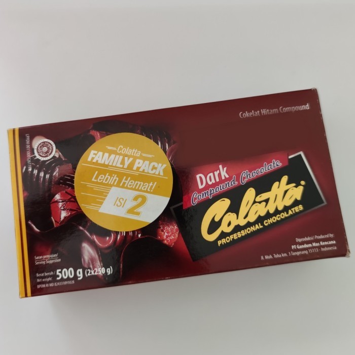 

Colatta Dark Compound Chocolate Family Pack Cokelat Hitam Coklat Choco Bahan Baking Kue Cake Halal